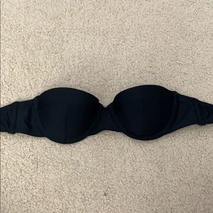 Black strapless swimsuit top